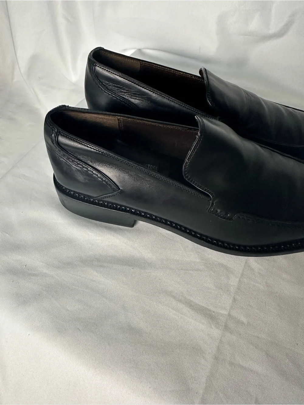 Salvatore Ferragamo Men’s Black Leather Loafers Slip-On Shoes Size 6.5